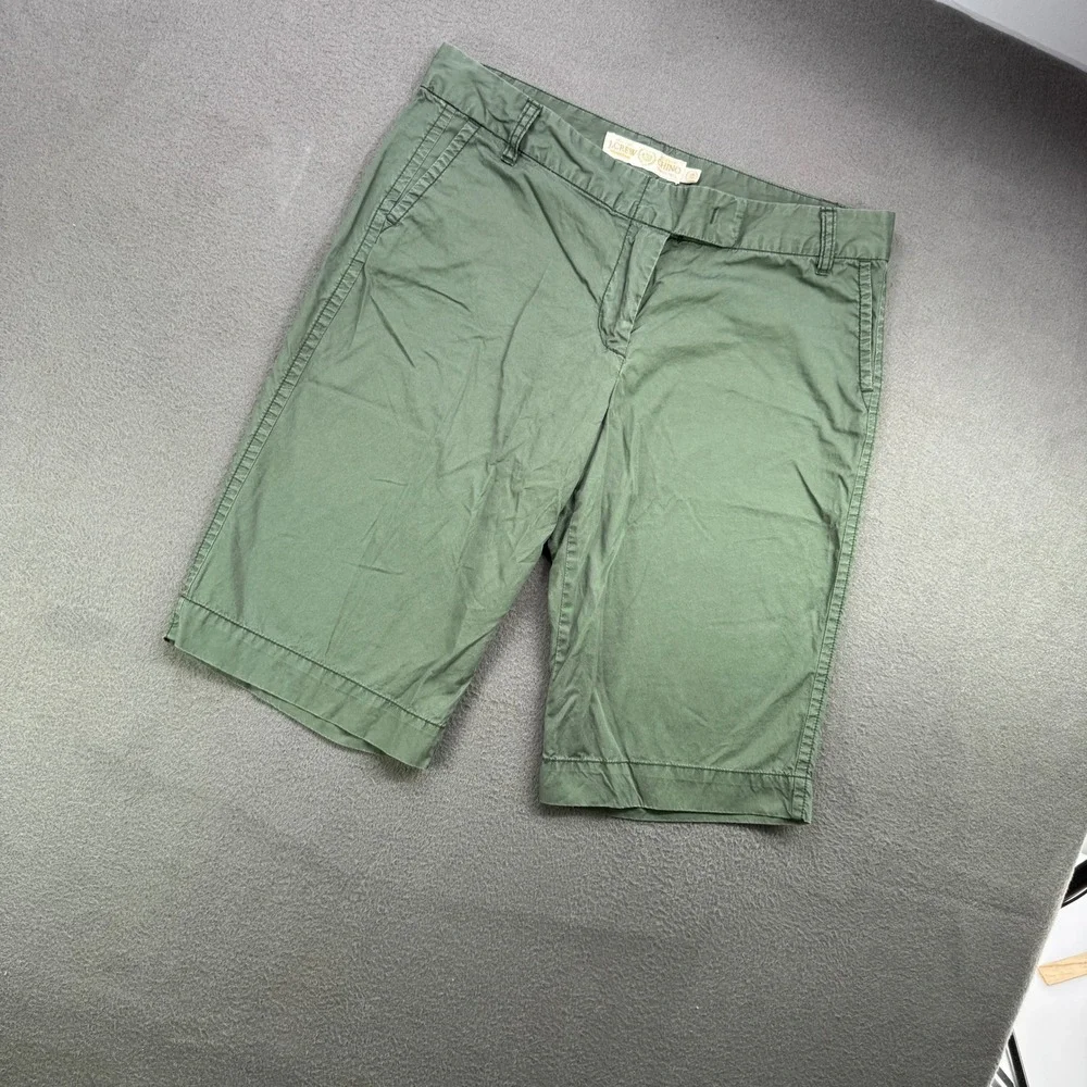 J.Crew Chino Shorts Womens 10 Green City Fit Broken-In Twill‎ Casual Summer